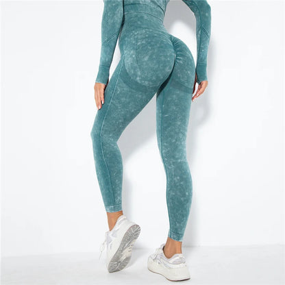 Cropped Top Gym Set Seamless Women Yoga Workout Set Fintess Clothing Push up Leggings Sport Wear Women Suits Tracksuit