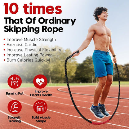 Weighted Jump Rope for Strength Training 3 lb to 5 lb Adult Heavy Skipping Rope, Jumprope for Fitness,Workout Equipment, Fitness Equipment for Home Gym Exercise,Improve Strength and Building Muscle