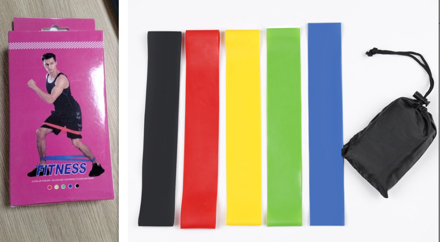 Multi-Level Resistance Bands Resistance Rubber Bands Yoga Training Elastic Bands - 5 Pack
