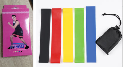 Multi-Level Resistance Bands Resistance Rubber Bands Yoga Training Elastic Bands - 5 Pack