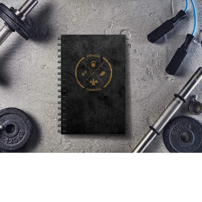 Workout Fitness Journal Nutrition Planners: Clip-In Bookmark, Sturdy Binding, Thick Pages & Laminated Protective Cover (Black & Gold)