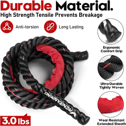 Weighted Jump Rope for Strength Training 3 lb to 5 lb Adult Heavy Skipping Rope, Jumprope for Fitness,Workout Equipment, Fitness Equipment for Home Gym Exercise,Improve Strength and Building Muscle