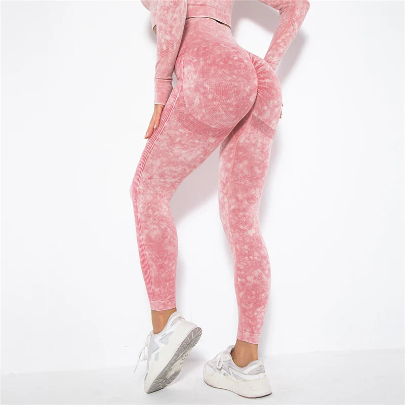 Cropped Top Gym Set Seamless Women Yoga Workout Set Fintess Clothing Push up Leggings Sport Wear Women Suits Tracksuit