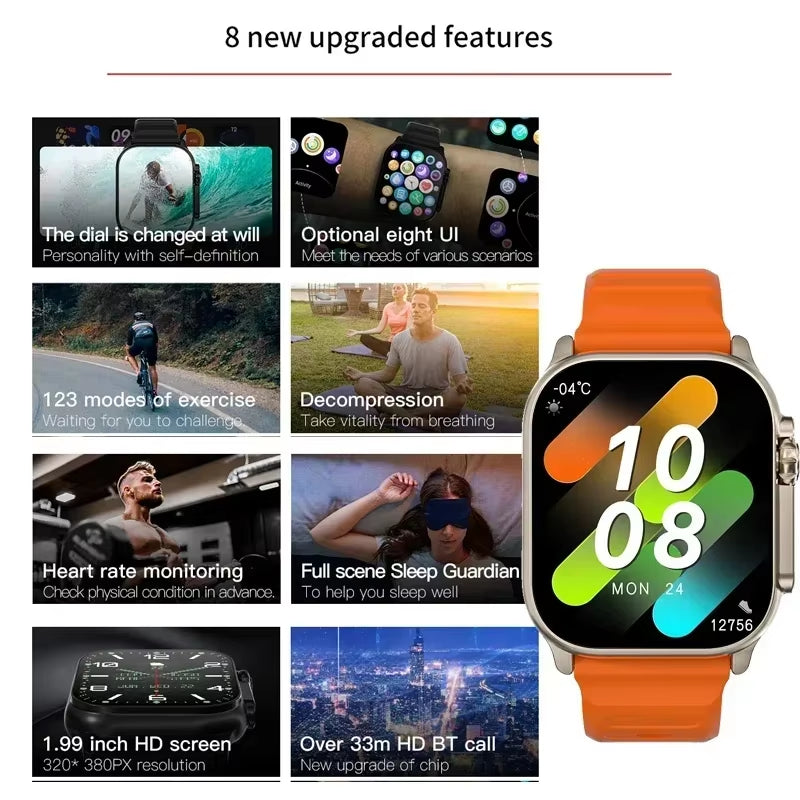 Bluetooth smartwatch with heart rate monitor. Smart Watch Bluetooth Talk Smartwatch Message Alert Heart Rate Monitor Sports Watch for Android IOS Men Women