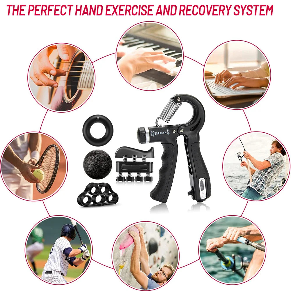 Adjustable 5-60Kg Heavy Finger Gripper for Fitness Hand Gripper Fitness Hand Exerciser Grip Wrist Training Finger Gripper Hand Strengthener for Patient