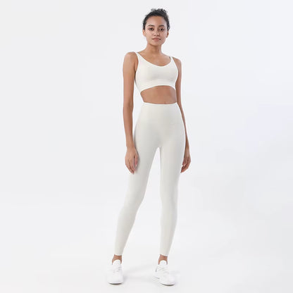 Women Nylon Tracksuits Women'S Yoga Set Sports Suit Gym Fitness Bra Leggings Women Lounge Wear Crop Tops Sexy 18 Colors