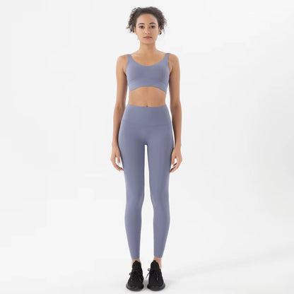 Women Nylon Tracksuits Women'S Yoga Set Sports Suit Gym Fitness Bra Leggings Women Lounge Wear Crop Tops Sexy 18 Colors