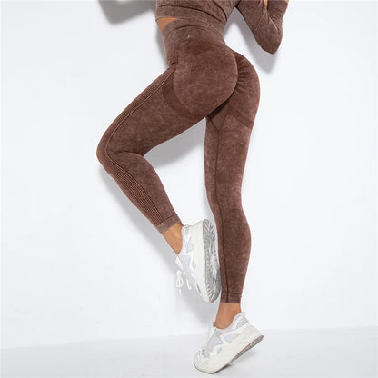 Cropped Top Gym Set Seamless Women Yoga Workout Set Fintess Clothing Push up Leggings Sport Wear Women Suits Tracksuit