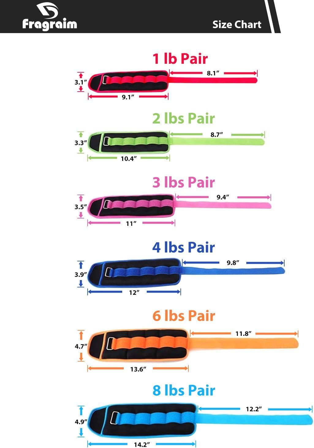   Adjustable Ankle Weights for Walking & Home Workouts - 1 to 20 lbs 1 Pair Strength Training Wrist/Leg/Arm Weight with Adjustable Strap for Jogging, Gymnastics, Aerobics, Physical Therapy