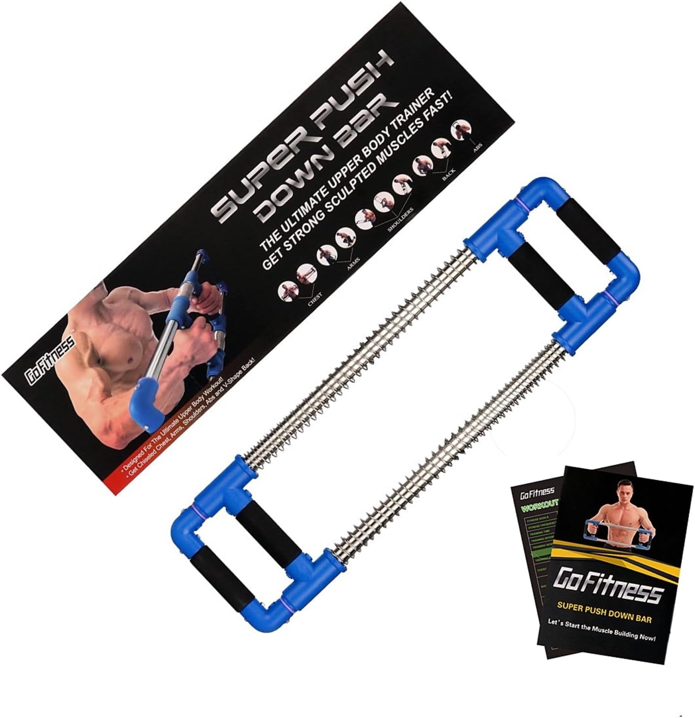 Portable chest expander spring resistance - Chest Expander at Home Workout Equipment, Arm Exerciser Portable Spring Resistance Exercise Gym Kit for Home, Travel or Outdoors