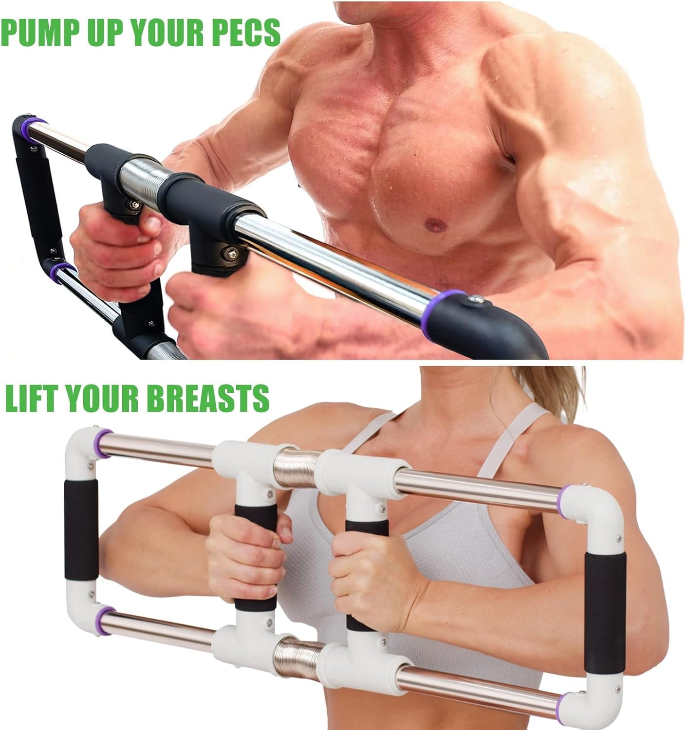 Portable chest expander spring resistance - Chest Expander at Home Workout Equipment, Arm Exerciser Portable Spring Resistance Exercise Gym Kit for Home, Travel or Outdoors