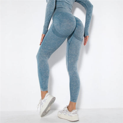 Cropped Top Gym Set Seamless Women Yoga Workout Set Fintess Clothing Push up Leggings Sport Wear Women Suits Tracksuit