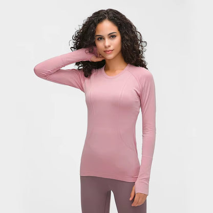 OCEAN Women Yoga Seamless Top Super Soft Long Sleeve Shirt Stretchy Workout Tops Sports Wear for Women Gym