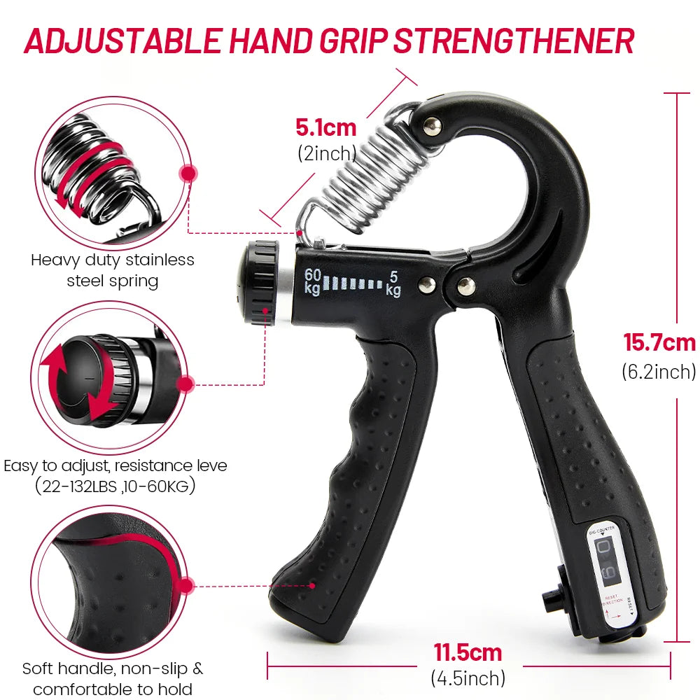 Adjustable 5-60Kg Heavy Finger Gripper for Fitness Hand Gripper Fitness Hand Exerciser Grip Wrist Training Finger Gripper Hand Strengthener for Patient