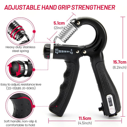 Adjustable 5-60Kg Heavy Finger Gripper for Fitness Hand Gripper Fitness Hand Exerciser Grip Wrist Training Finger Gripper Hand Strengthener for Patient