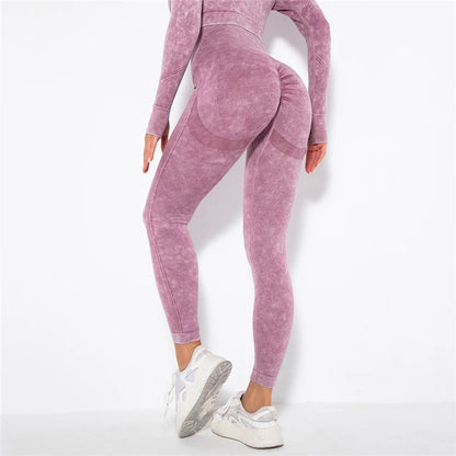 Cropped Top Gym Set Seamless Women Yoga Workout Set Fintess Clothing Push up Leggings Sport Wear Women Suits Tracksuit