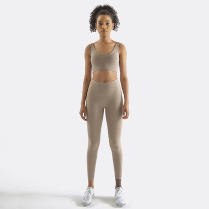 Women Nylon Tracksuits Women'S Yoga Set Sports Suit Gym Fitness Bra Leggings Women Lounge Wear Crop Tops Sexy 18 Colors