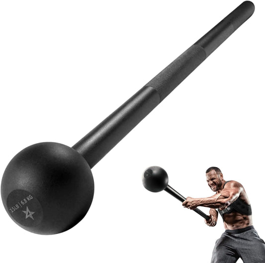 Steel Mace Bell for Grip Strength & Mobility Training. Support Full Body, Muscles, Shoulder, Grips & Forearms Workouts, Stretching 15 LB for Women & Men