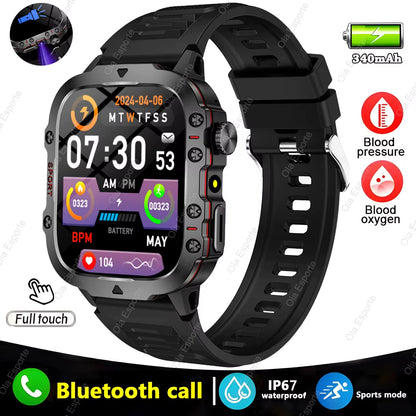 Smartwatch With Flashlight and Bluetooth Calling Fitness Clock IP68 Waterproof Sports Men for Android IOS Smart Watch 2025 New