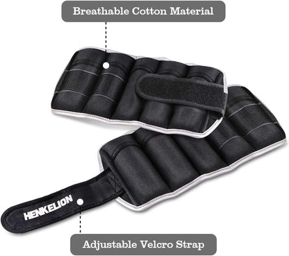 Adjustable Ankle and Wrist Weights for Training of Women Men Kids, Strength Training Wrist and Ankle Weights Sets for Gym, Fitness Workout, Running, Lifting - Black Grey Pink Blue Purple