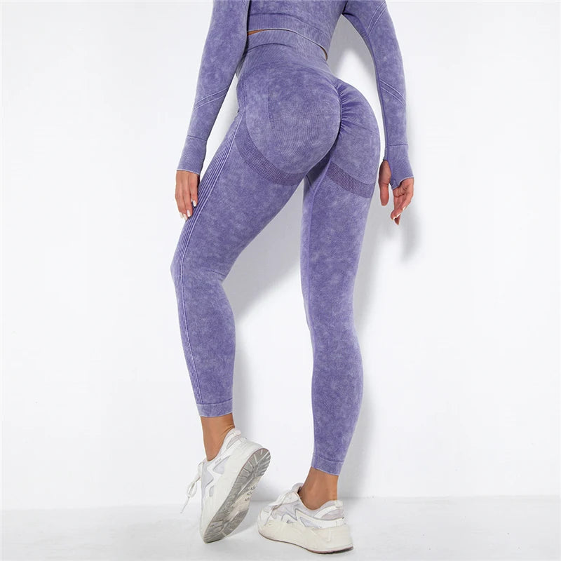 Cropped Top Gym Set Seamless Women Yoga Workout Set Fintess Clothing Push up Leggings Sport Wear Women Suits Tracksuit