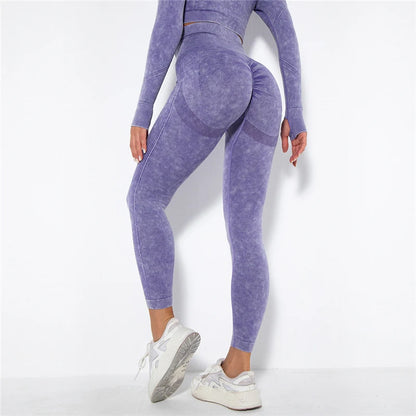 Cropped Top Gym Set Seamless Women Yoga Workout Set Fintess Clothing Push up Leggings Sport Wear Women Suits Tracksuit