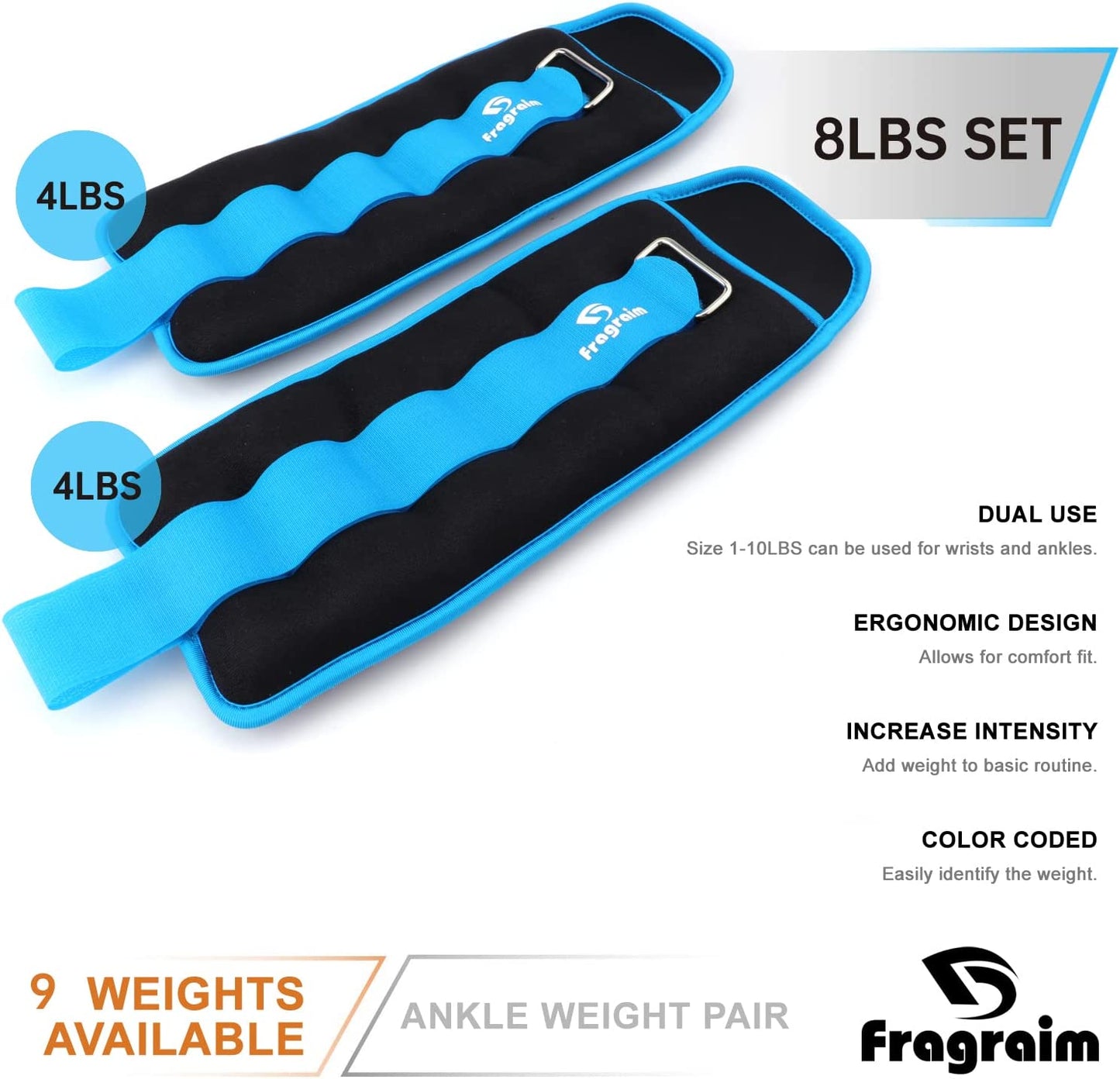 Adjustable Ankle Weights - Burn More While Walking - Strength Training Wrist/Leg/Arm Weight Set with Adjustable Strap for Jogging, Gymnastics, Aerobics, Physical Therapy