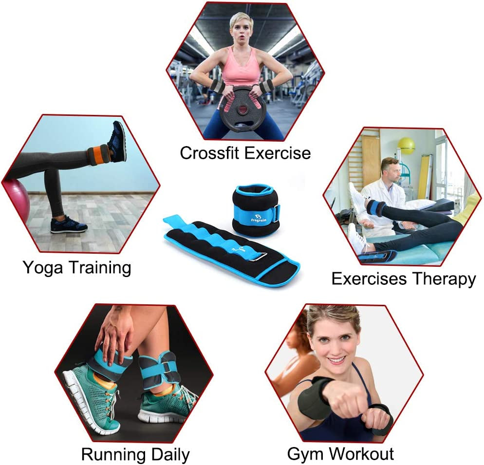 Adjustable Ankle Weights - Burn More While Walking - Strength Training Wrist/Leg/Arm Weight Set with Adjustable Strap for Jogging, Gymnastics, Aerobics, Physical Therapy