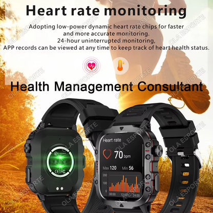 Smartwatch With Flashlight and Bluetooth Calling Fitness Clock IP68 Waterproof Sports Men for Android IOS Smart Watch 2025 New
