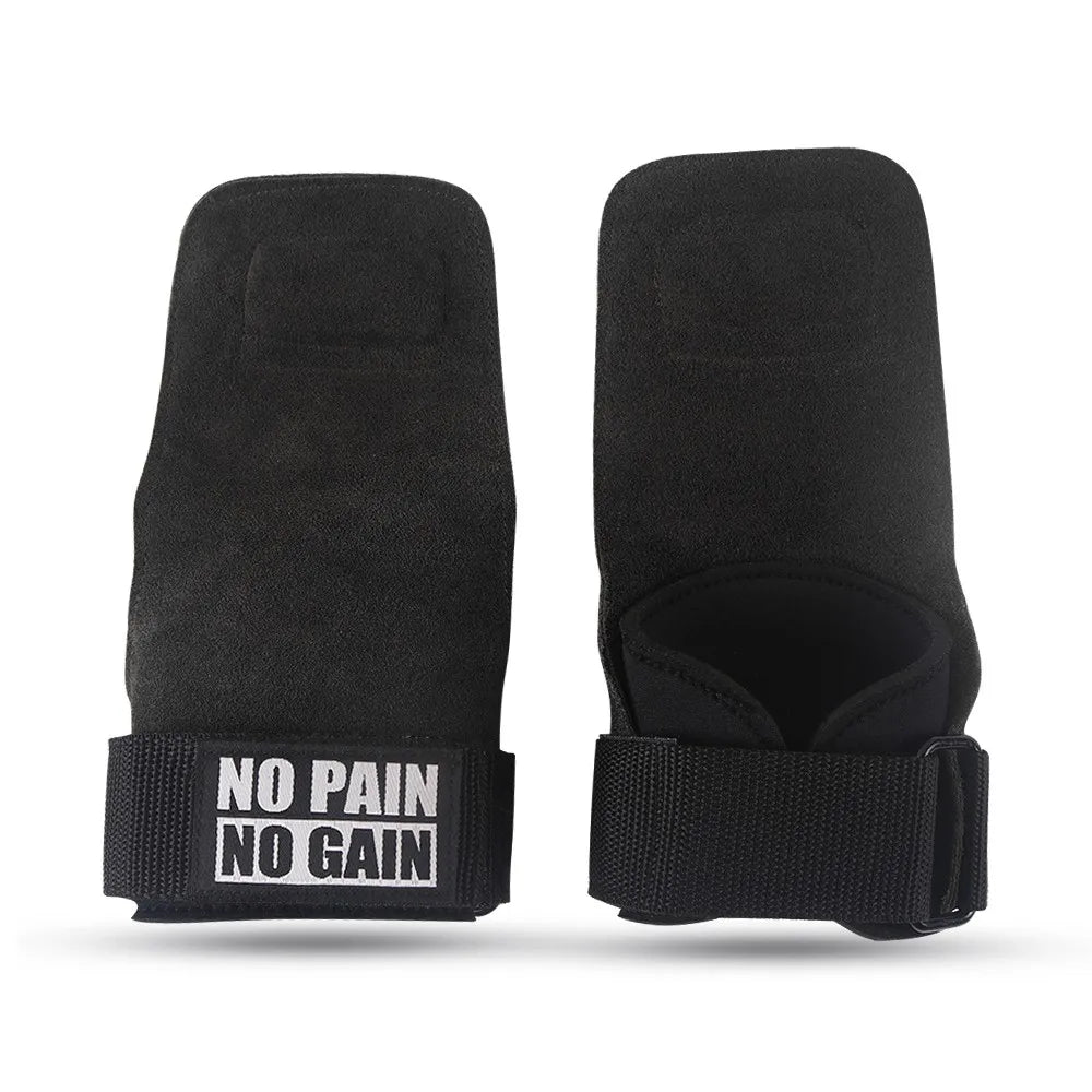 Cowhide Gym Grips Gloves Weightlifting Fitness Pull up Crossfit Workout Equipment Anti-Slip Wear-Resistance Palm Protection