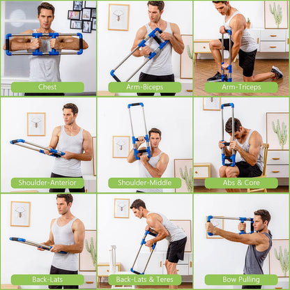 Portable chest expander spring resistance - Chest Expander at Home Workout Equipment, Arm Exerciser Portable Spring Resistance Exercise Gym Kit for Home, Travel or Outdoors