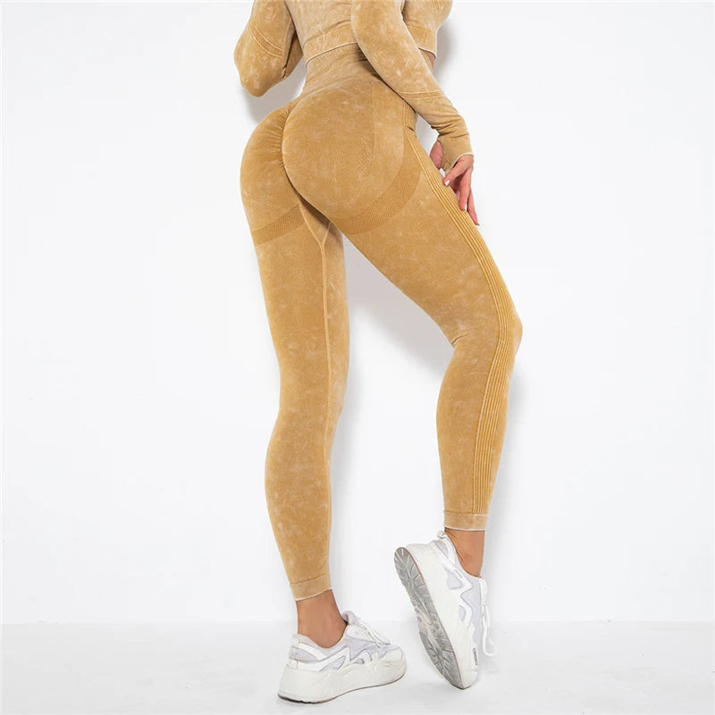 Cropped Top Gym Set Seamless Women Yoga Workout Set Fintess Clothing Push up Leggings Sport Wear Women Suits Tracksuit