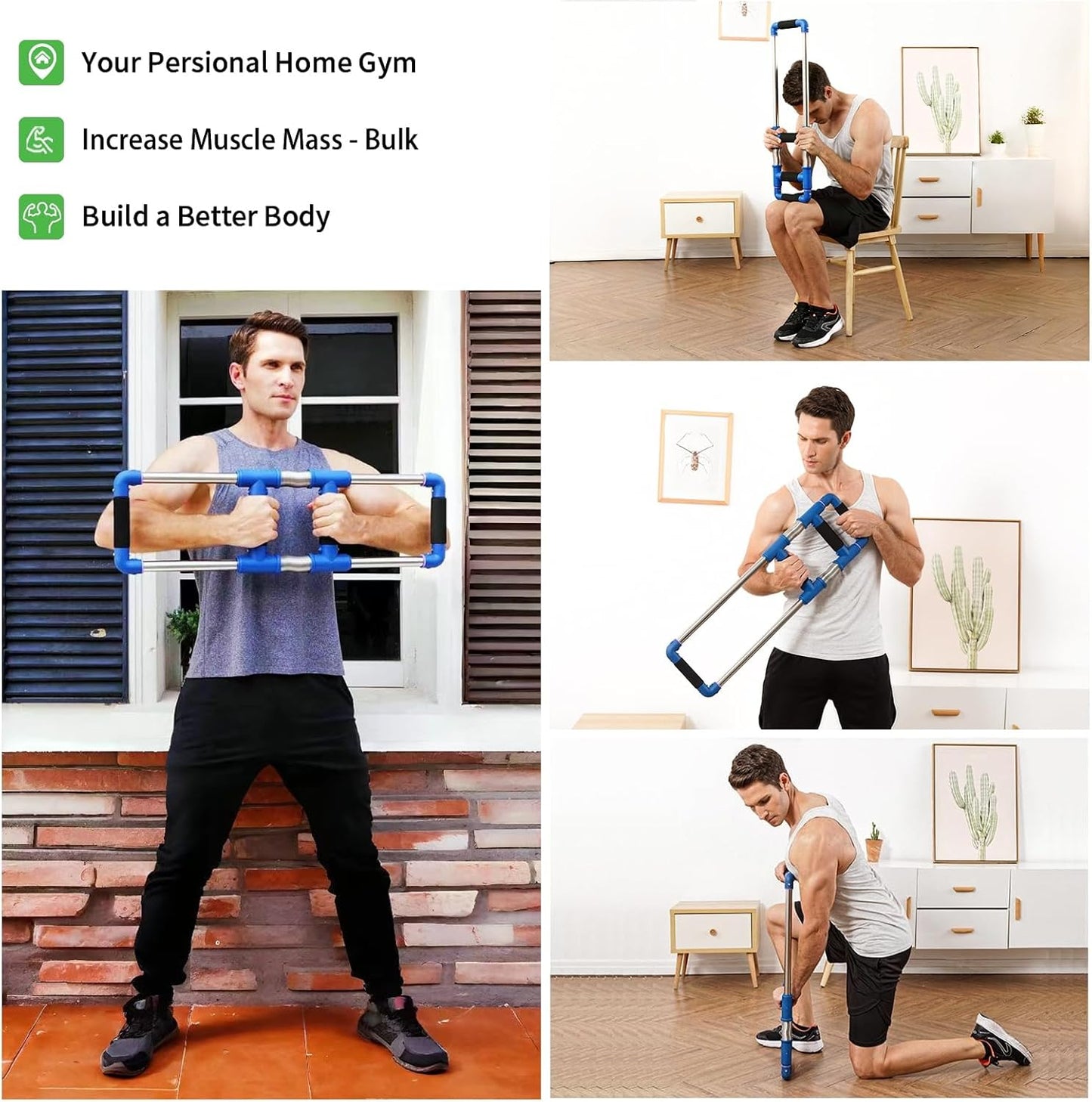 Portable chest expander spring resistance - Chest Expander at Home Workout Equipment, Arm Exerciser Portable Spring Resistance Exercise Gym Kit for Home, Travel or Outdoors