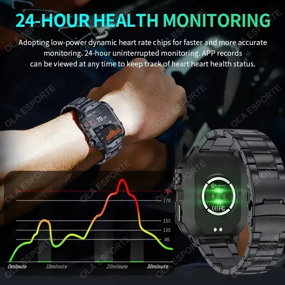 Smartwatch With Flashlight and Bluetooth Calling Fitness Clock IP68 Waterproof Sports Men for Android IOS Smart Watch 2025 New