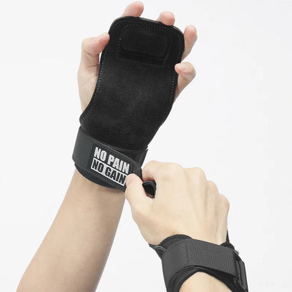 Cowhide Gym Grips Gloves Weightlifting Fitness Pull up Crossfit Workout Equipment Anti-Slip Wear-Resistance Palm Protection