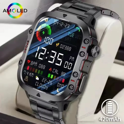 Smartwatch With Flashlight and Bluetooth Calling Fitness Clock IP68 Waterproof Sports Men for Android IOS Smart Watch 2025 New