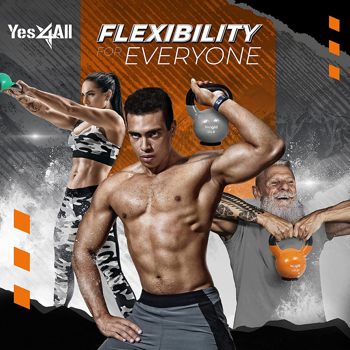 Vinyl Coated Kettlebell for Strength and Home Workouts, Protective Rubber Base, Strength Training Kettlebells for Weightlifting, Conditioning, Strength & Core Training