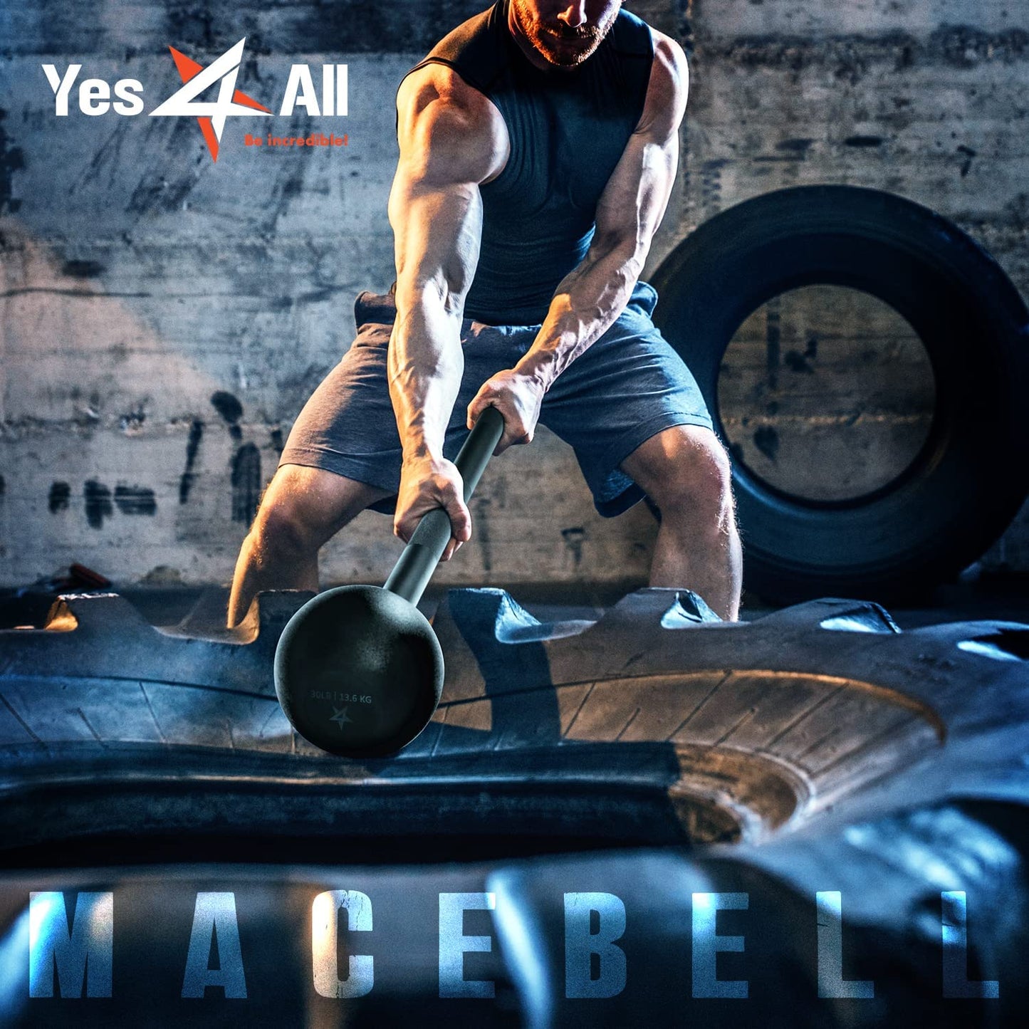 Steel Mace Bell for Grip Strength & Mobility Training. Support Full Body, Muscles, Shoulder, Grips & Forearms Workouts, Stretching 15 LB for Women & Men