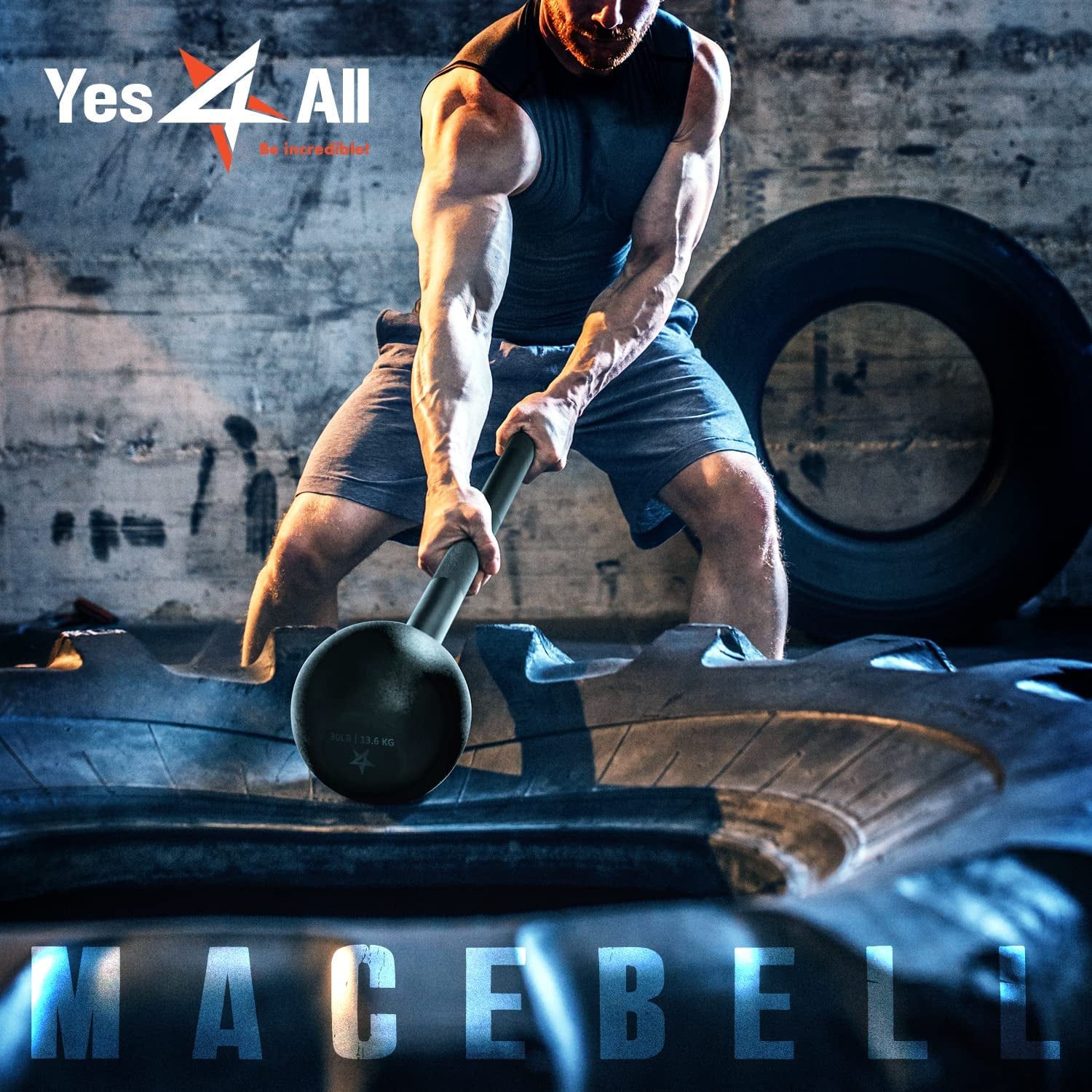 Steel Mace Bell for Grip Strength & Mobility Training. Support Full Body, Muscles, Shoulder, Grips & Forearms Workouts, Stretching 15 LB for Women & Men