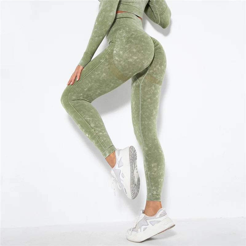 Cropped Top Gym Set Seamless Women Yoga Workout Set Fintess Clothing Push up Leggings Sport Wear Women Suits Tracksuit