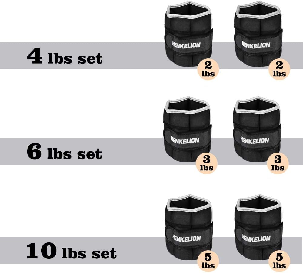 Adjustable Ankle and Wrist Weights for Training of Women Men Kids, Strength Training Wrist and Ankle Weights Sets for Gym, Fitness Workout, Running, Lifting - Black Grey Pink Blue Purple
