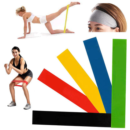 Multi-Level Resistance Bands Resistance Rubber Bands Yoga Training Elastic Bands - 5 Pack