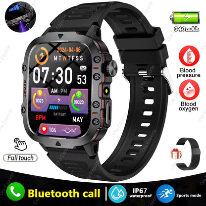Smartwatch With Flashlight and Bluetooth Calling Fitness Clock IP68 Waterproof Sports Men for Android IOS Smart Watch 2025 New