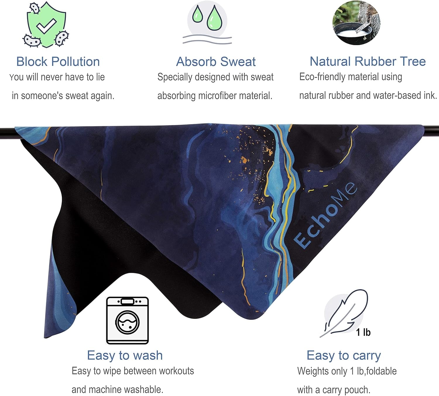 Pilates Reformer Towel - Non-Slip Hygiene Cover with Shoulders, Great Grip, Easy to Wash Light Weight Portable